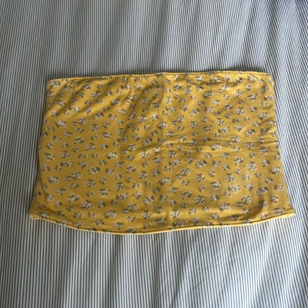 Hollister floral yellow tube top